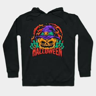 Scary Pumpkin Halloween Head Hoodie